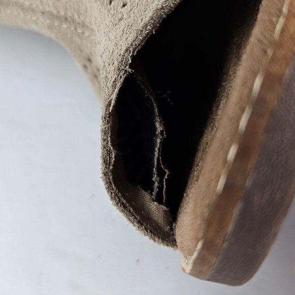 Toms Majorca Perforated Suede Peep Toe Boot Stucco (Tan) 7.5 10004963 - Picture 4 of 12